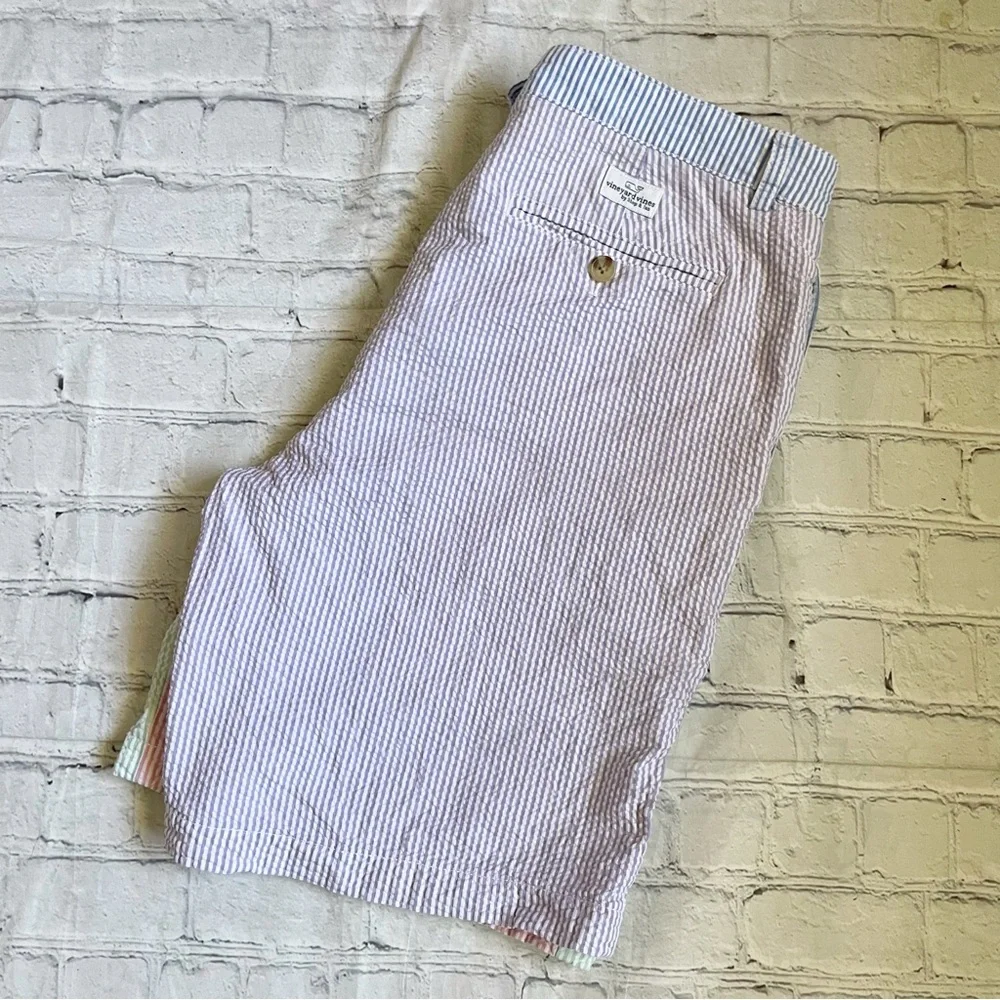 Mens Vineyard Vines Pierced Seersucker Club Shorts - Picture 1 of 6